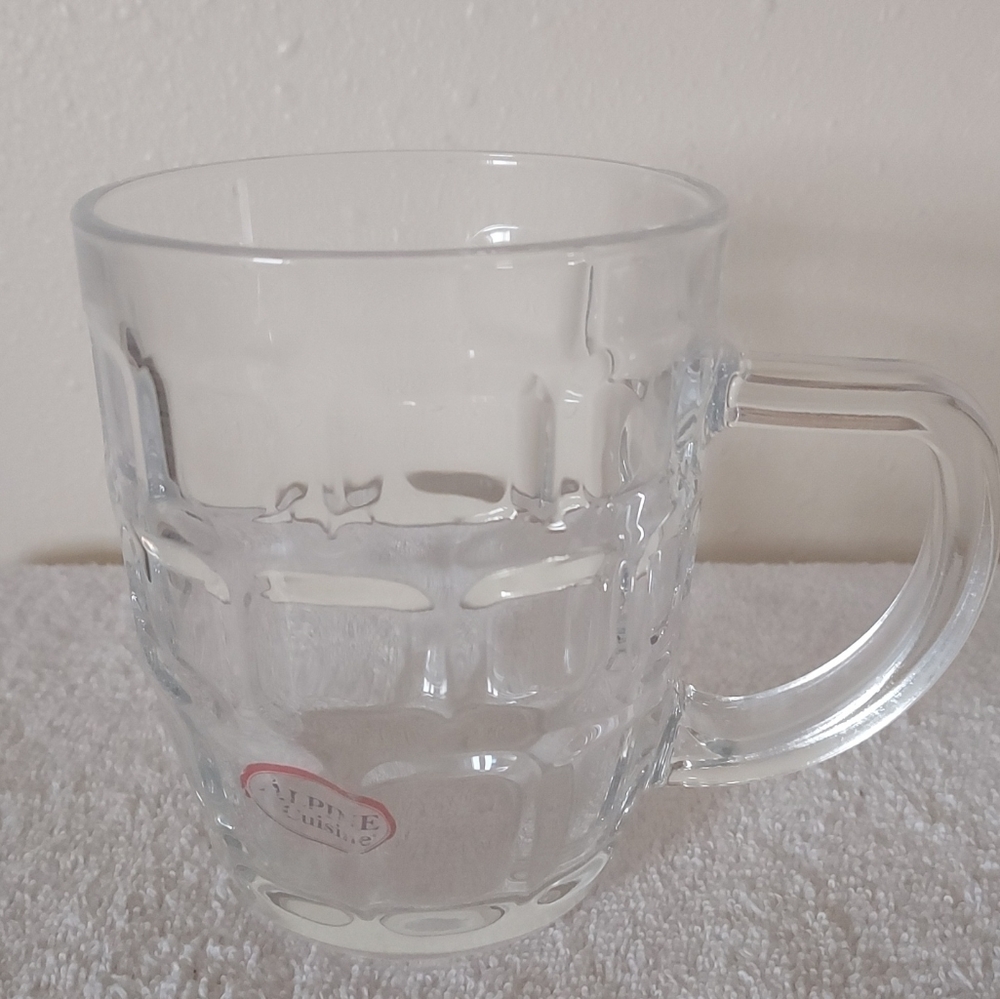 Vintage Alpine Cuisine Glass Mug Clear Nwot